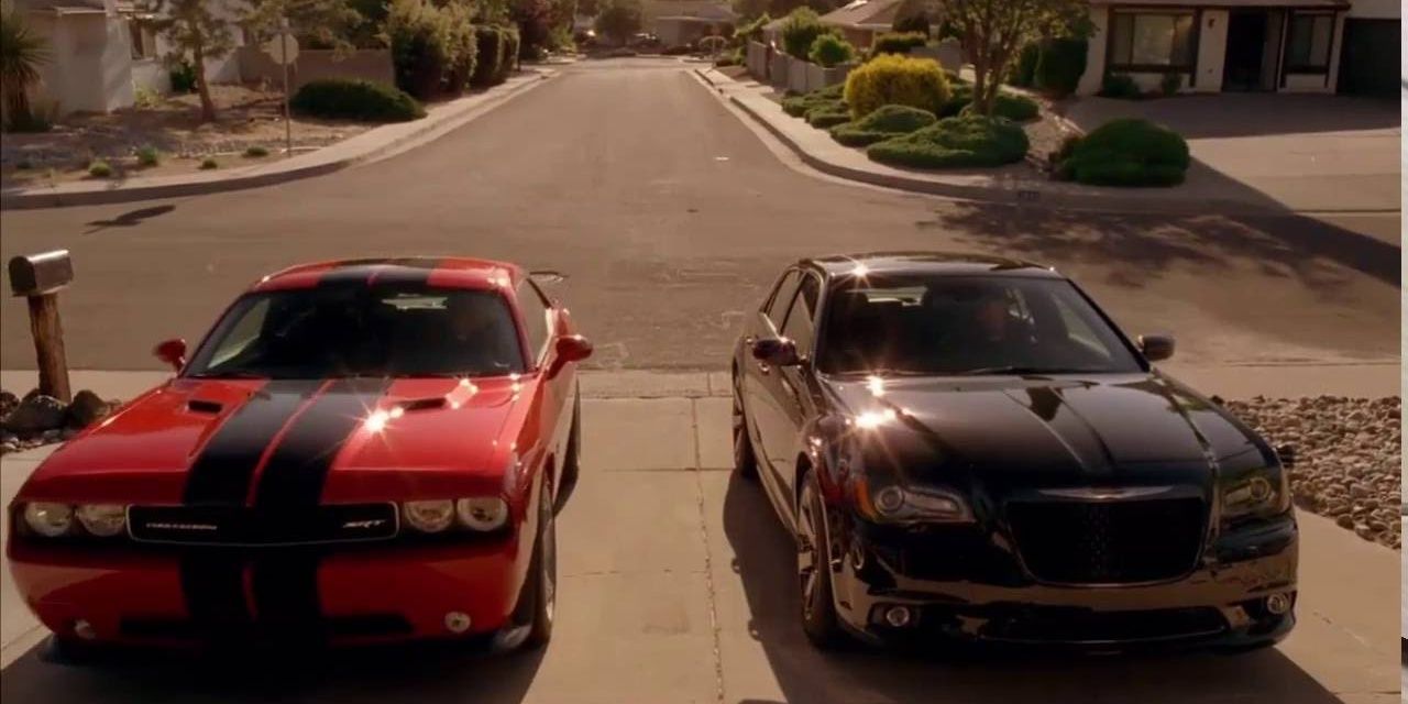 Walt and Walt Jr's cars parked up in Breaking Bad.
