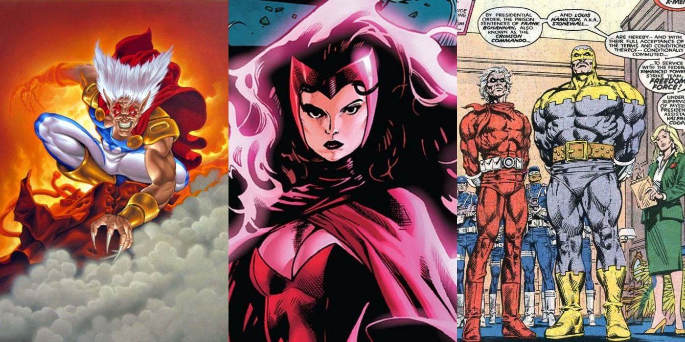 Scarlet Witch and other villains from X-Men comics