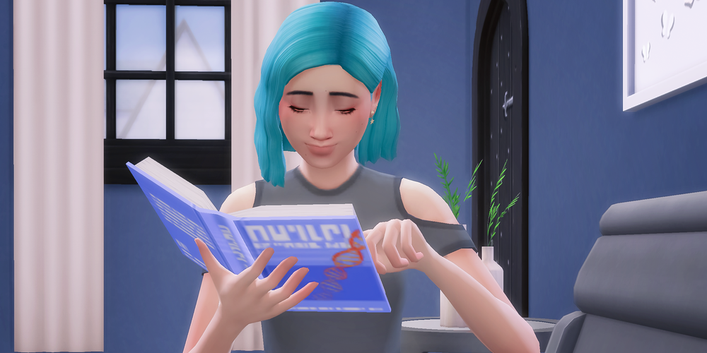 Yuki Behr reads a book