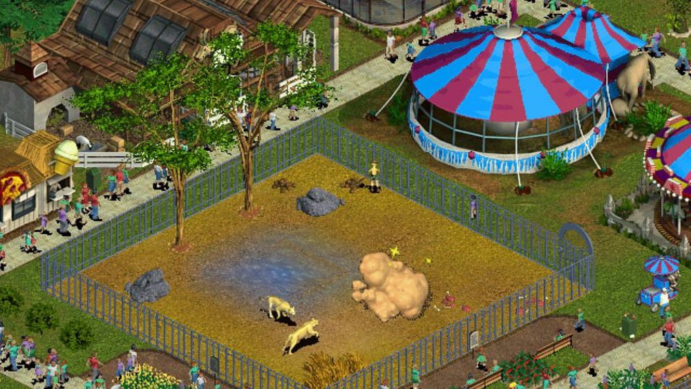 Screenshot from the original 2001 simulation game Zoo Tycoon.