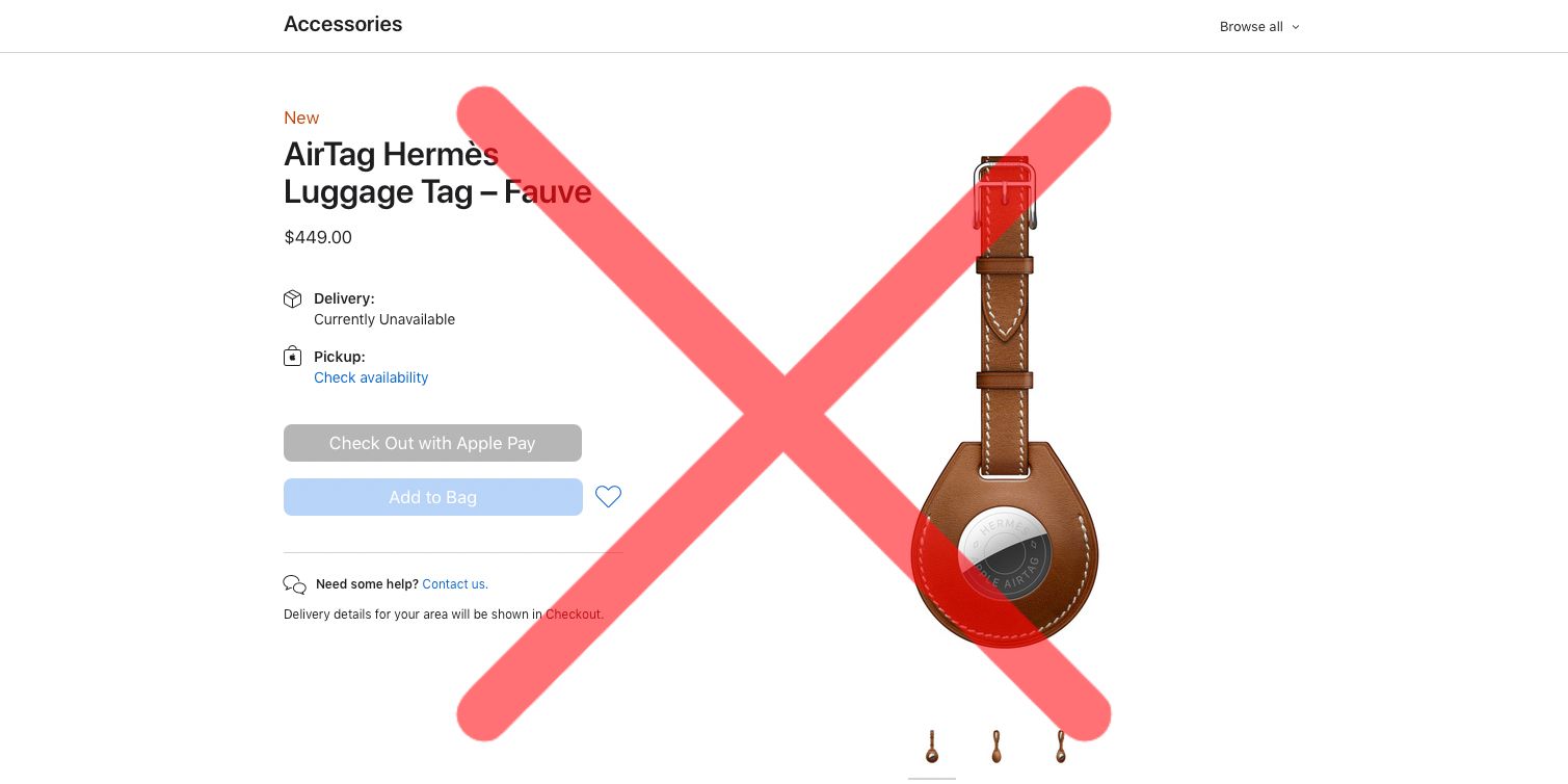 AirTag Hermès Currently Unavailable From Apple - MacRumors