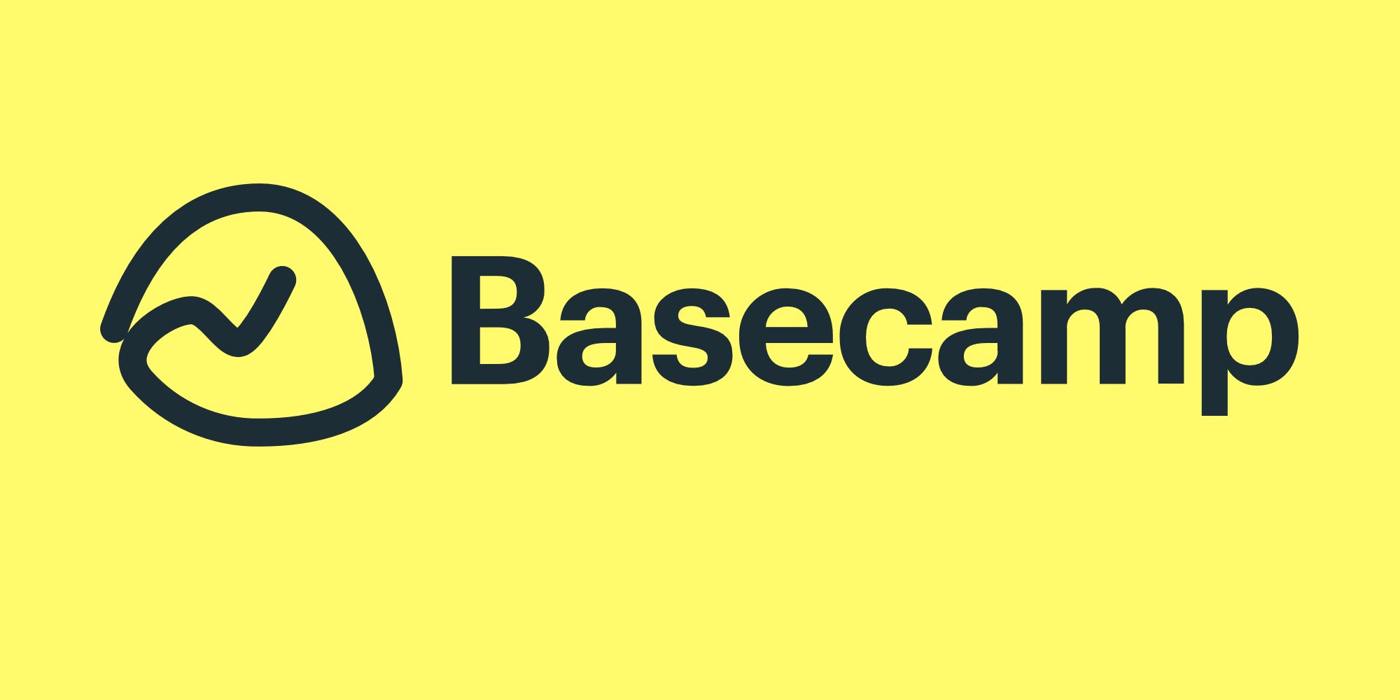 Basecamp logo on a yellow background
