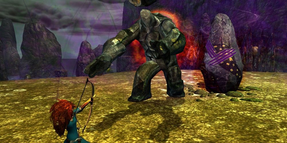 Merida fights beast in Brave video game