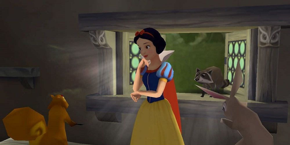 Snow White at table in Disney Princess: Enchanted Journey