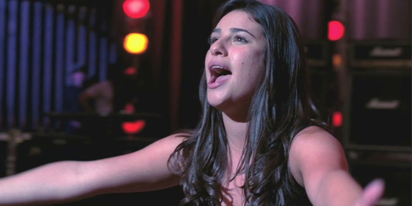 Rachel sings Don't Rain on My Parade at the 2009 Sectionals in Glee
