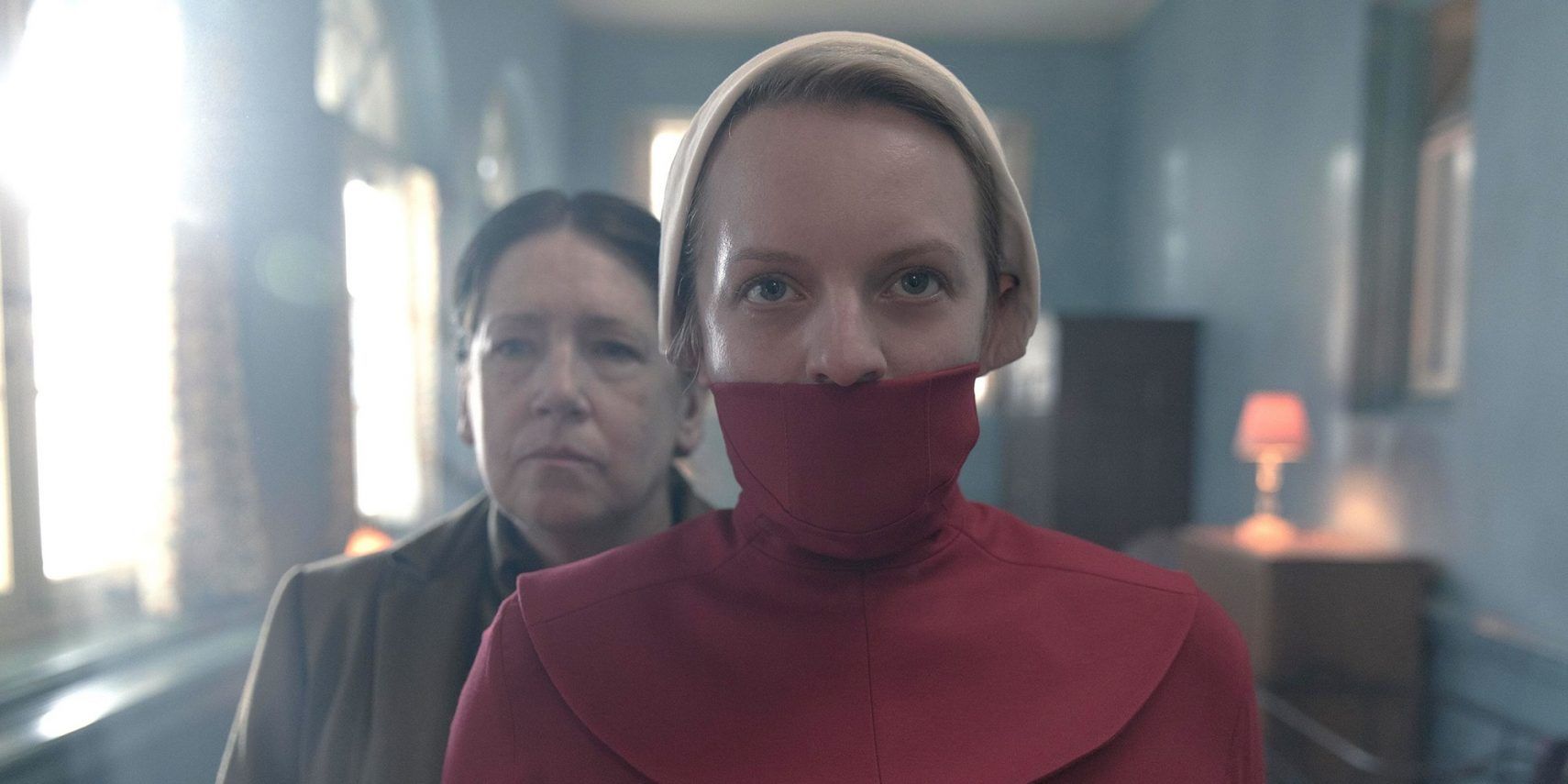 Aunt Lydia and June in Handmaid's Tale