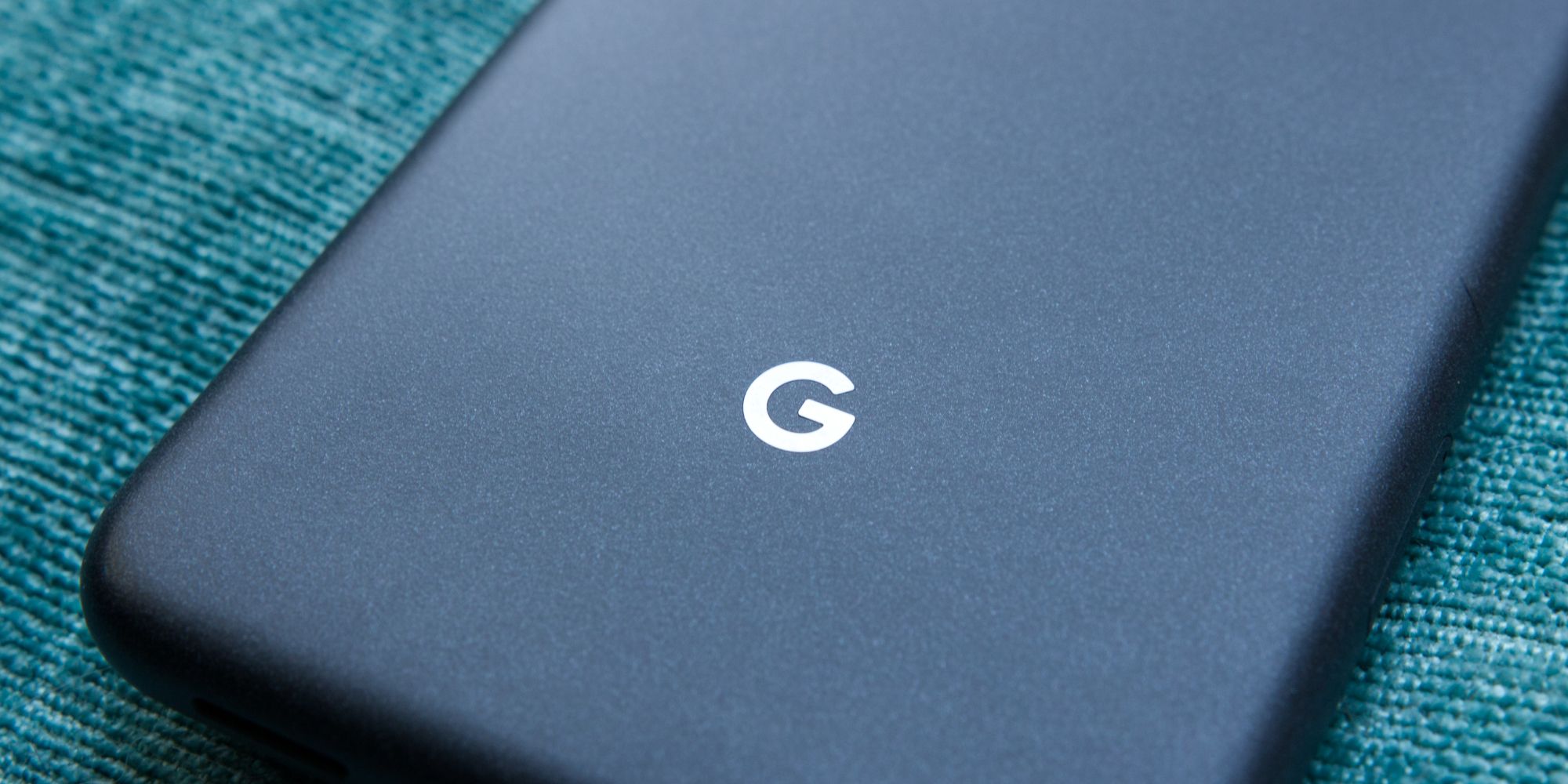 Google logo on the back of a Pixel 5