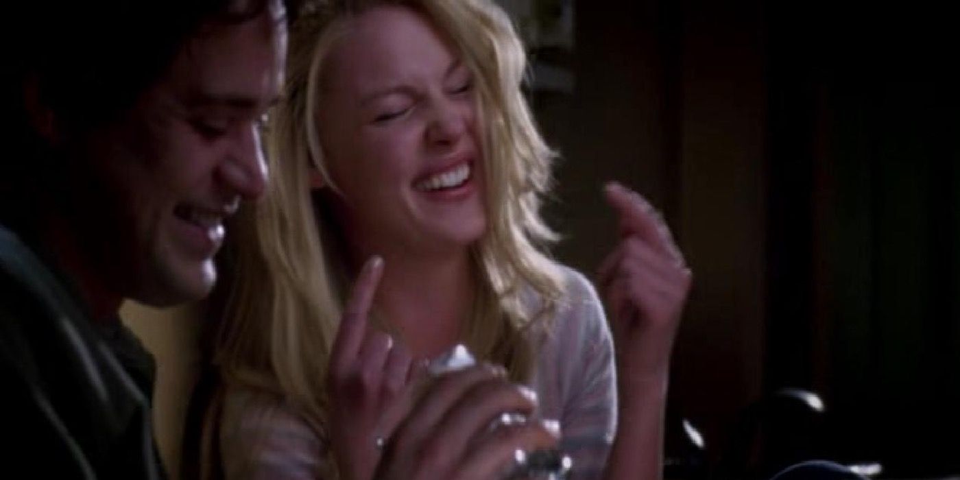 Izzie and George laughing