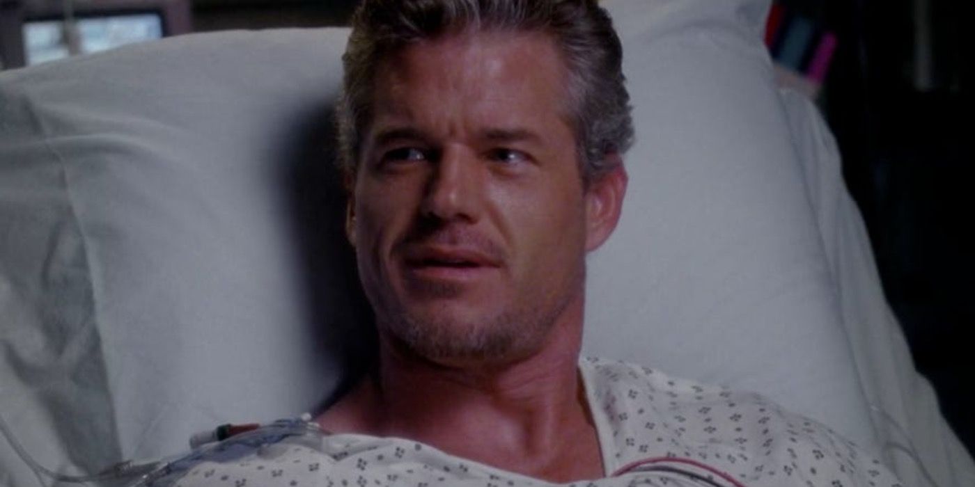 Mark Sloan in a hospital bed in Grey's Anatomy