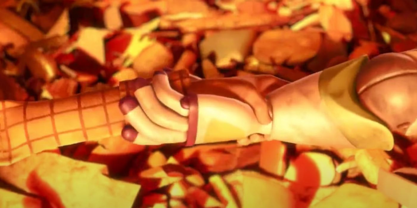 incinerator toy story 3 holding hands