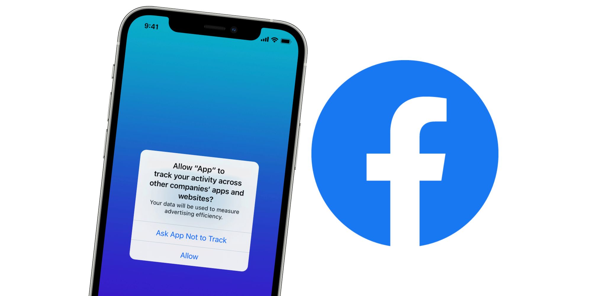 iOS 14.5 app tracking request with Facebook logo