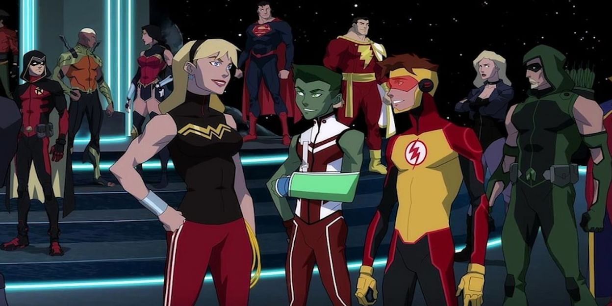 Young Justice team and their mentors