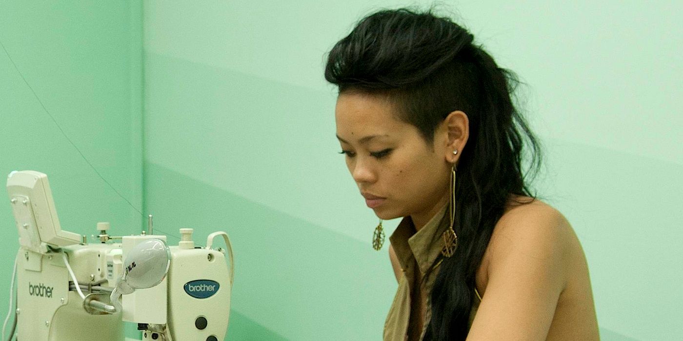 Anya Ayoung Chee sewing on Project Runway