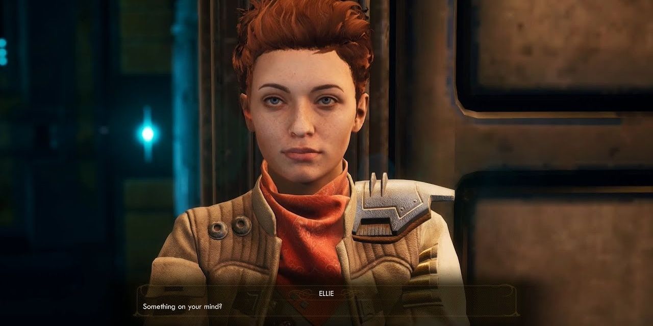 The player talking to Ellie.