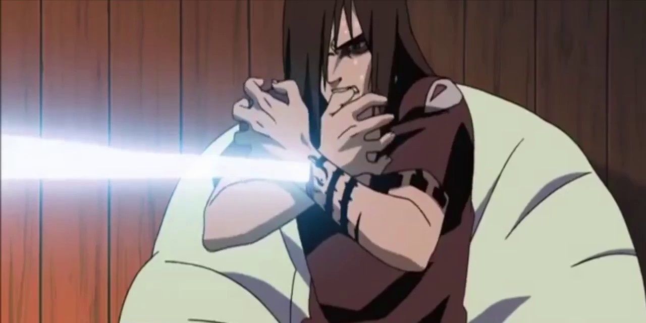 Sasuke attacking Orochimaru.