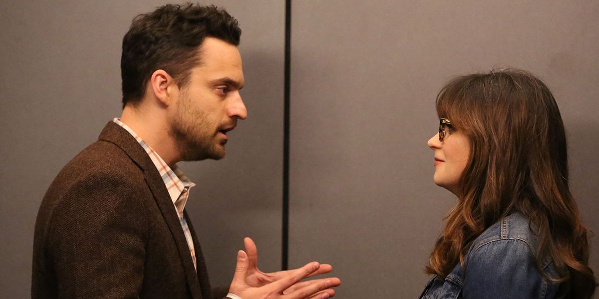 Nick and Jess getting back together in New Girl.