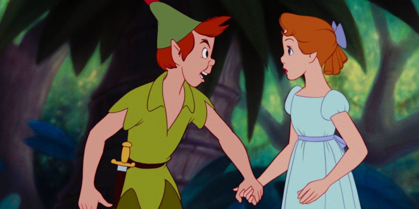Peter Pan holding Wendy&rsquo;s hat in Peter Pan