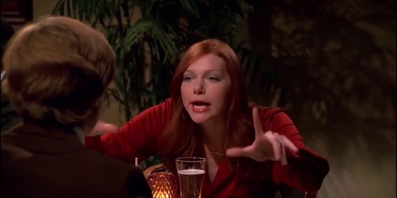 Donna drunk and making hand motions to Eric on their first date in That 70s Show.