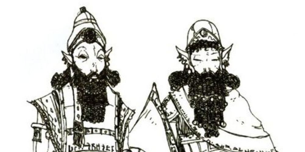 Concept art of two Dwemer.