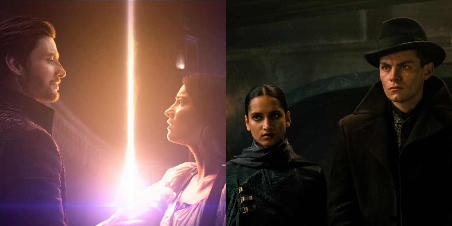 The Darkling, Alina Starkov, Inej Ghafa, and Kaz Brekker in Shadow &amp; Bone