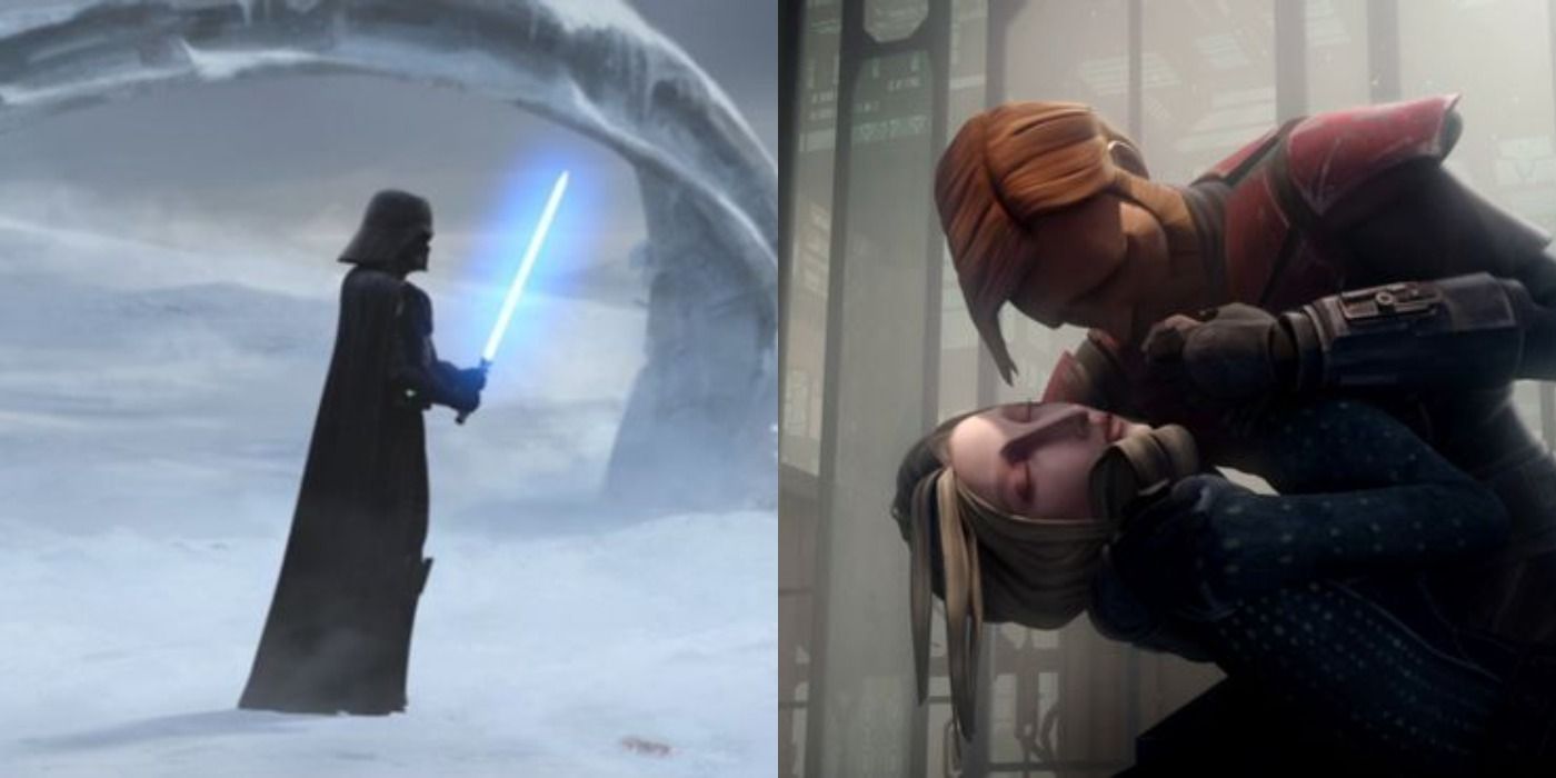 Darth Vader split image with Obi Wan falling in love