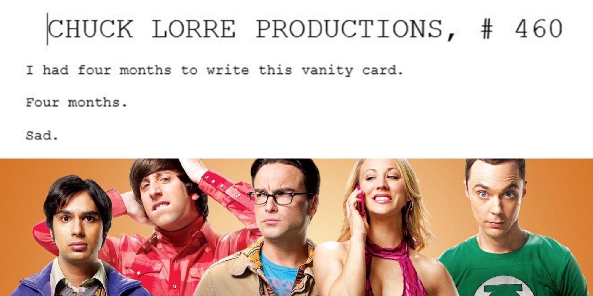 The Big Bang Theory 10 Funniest Vanity, Chuck Lorre Vanity Cards Young Sheldon 2020