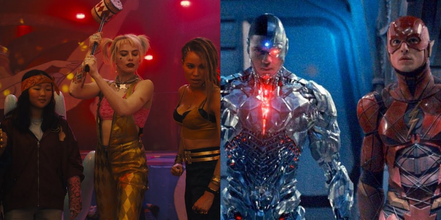 DCEU friendship feature split image Birds of Prey and Flash with Cyborg