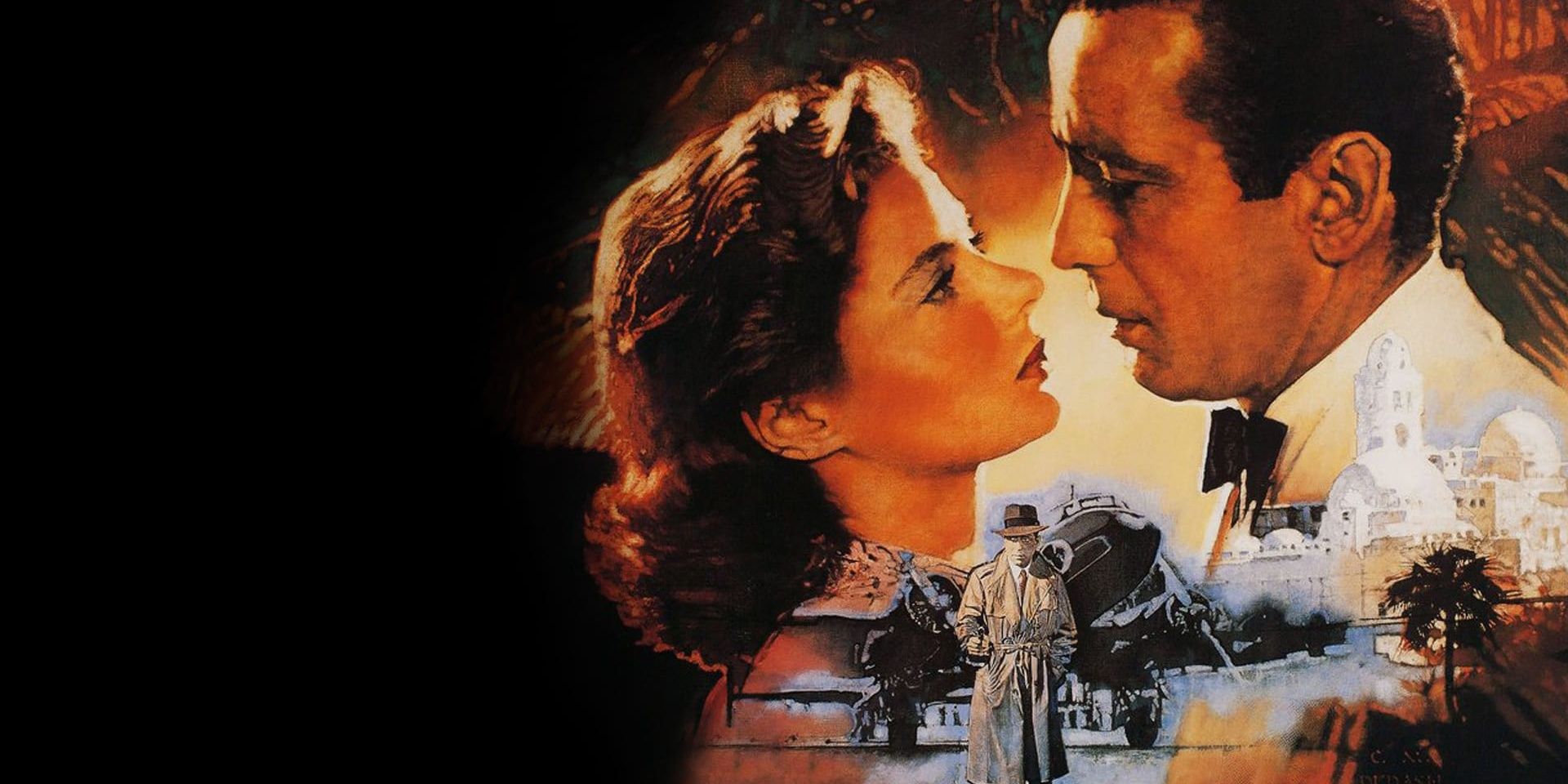 poster for Casablanca featuring Humphrey Bogart, Ingrid Bergman and Paul Henreid
