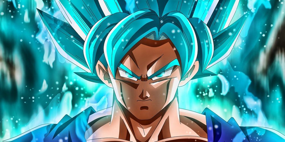 Goku harnesses blue energy in Dragon Ball Super