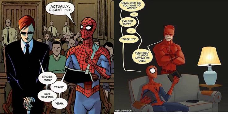 Spider-Man: Hilarious Memes That Comic Fans Will Love ! 13 spiderman and daredevil entry seven.jpg?q=50&fit=crop&w=737&h=368&dpr=1
