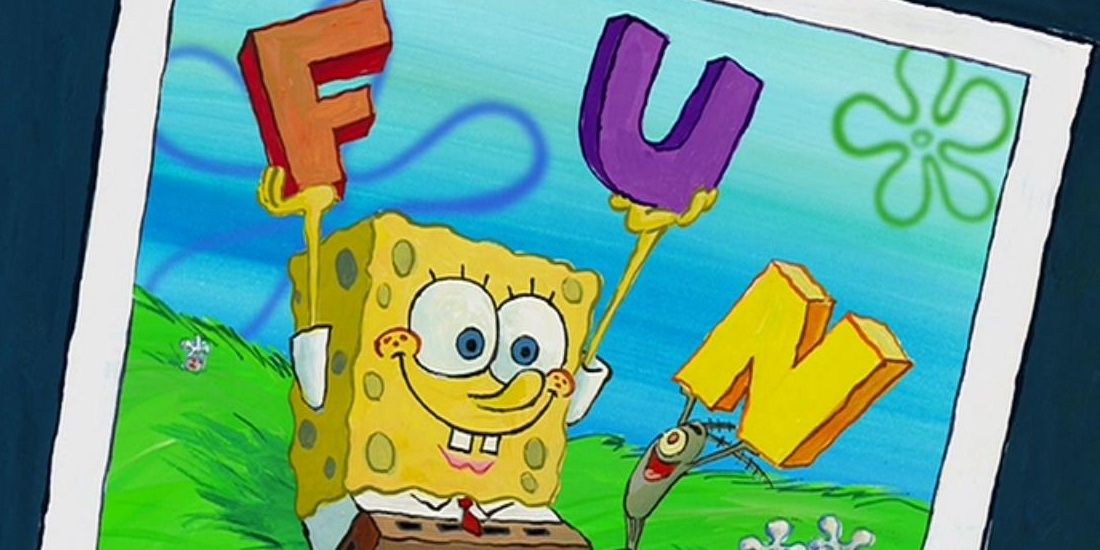 SpongeBob and Plankton singing the FUN song.