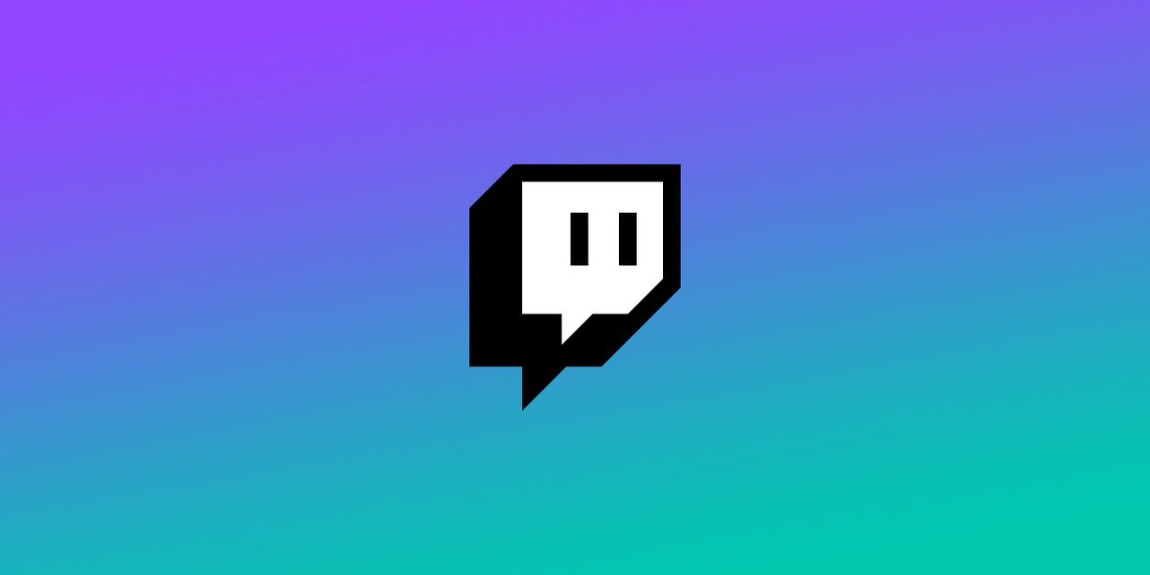 Twitch logo on a purple and blue background