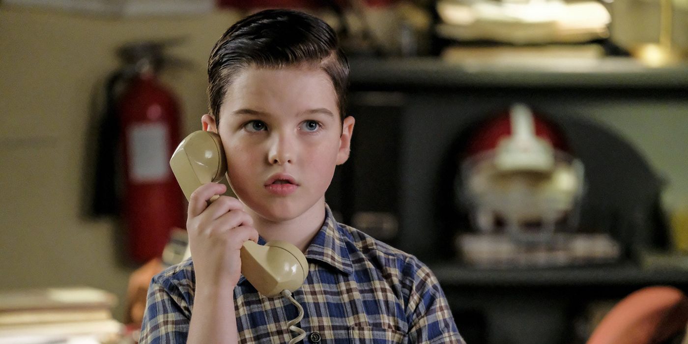 Young Sheldon on the phone