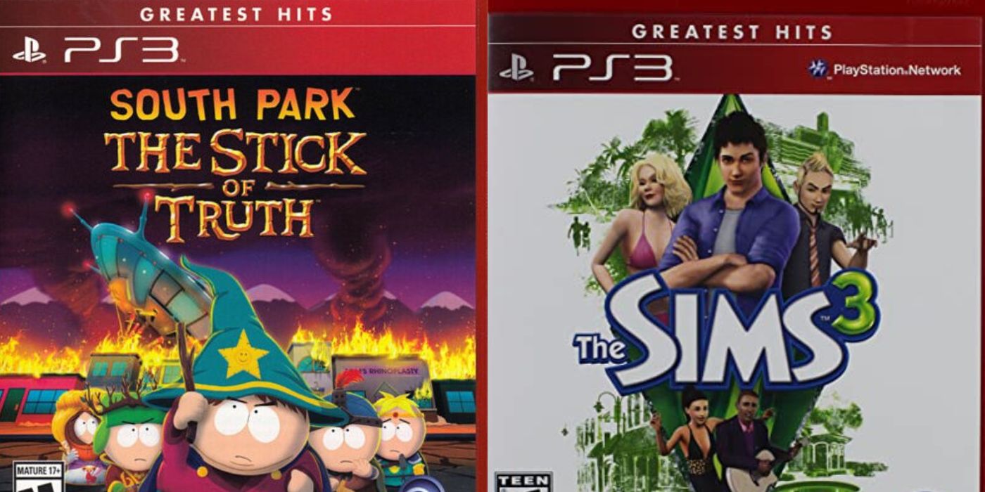 Split image of South Park Stick of Truth and The Sims 3 on PS3