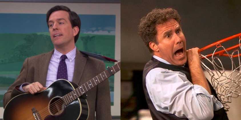 Split image of Andy and Deangelo in The Office