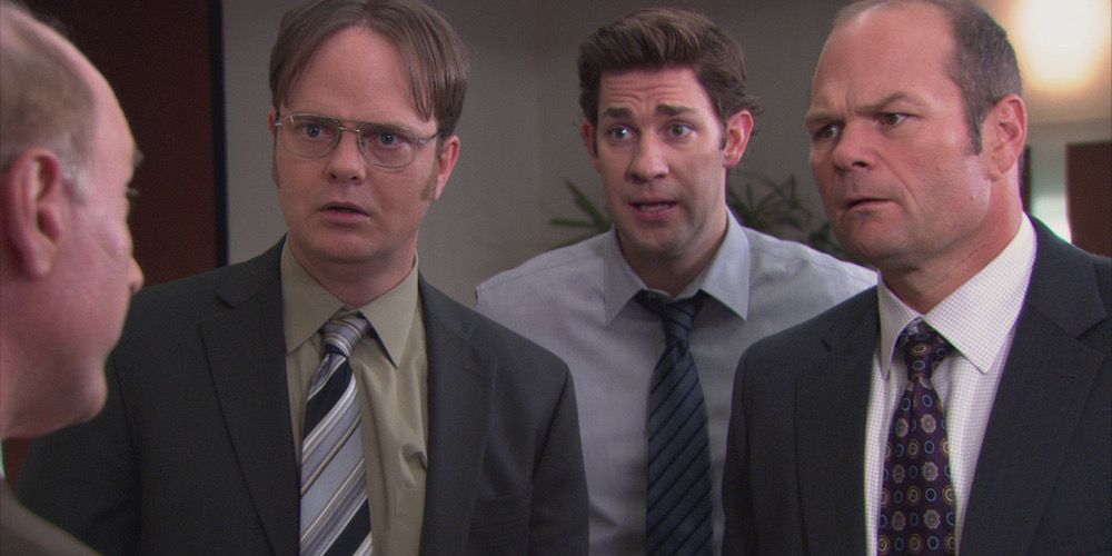Jim and Dwight speak with the Prestige Direct CEO in The Office