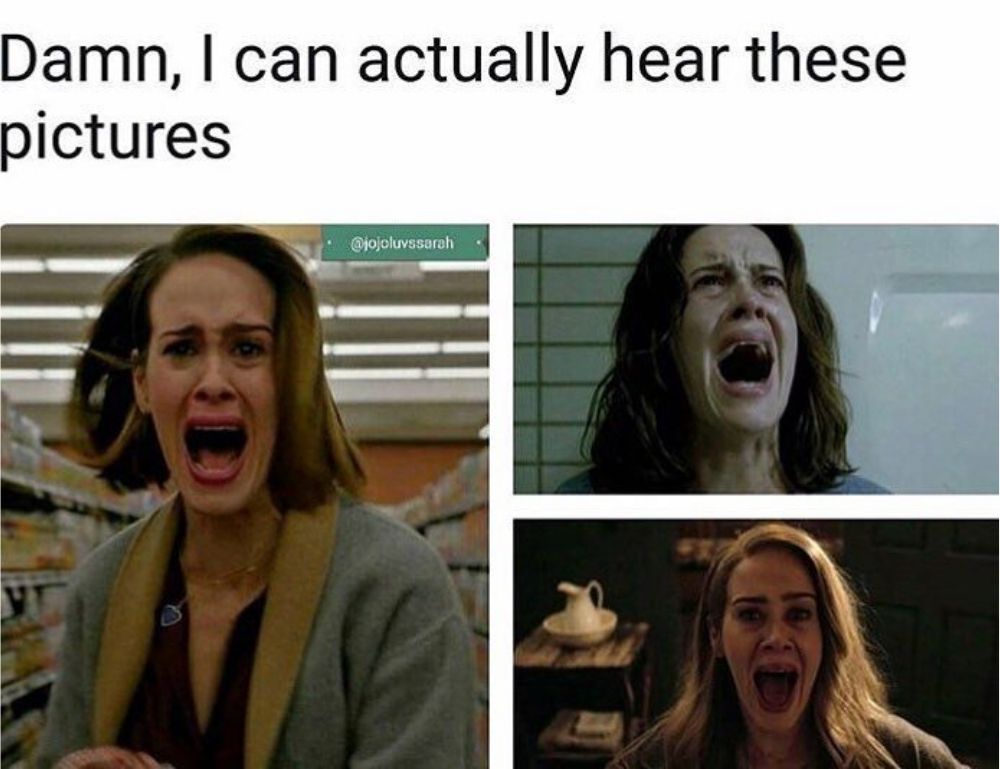 Meme about Sarah Paulson's characters in AHS