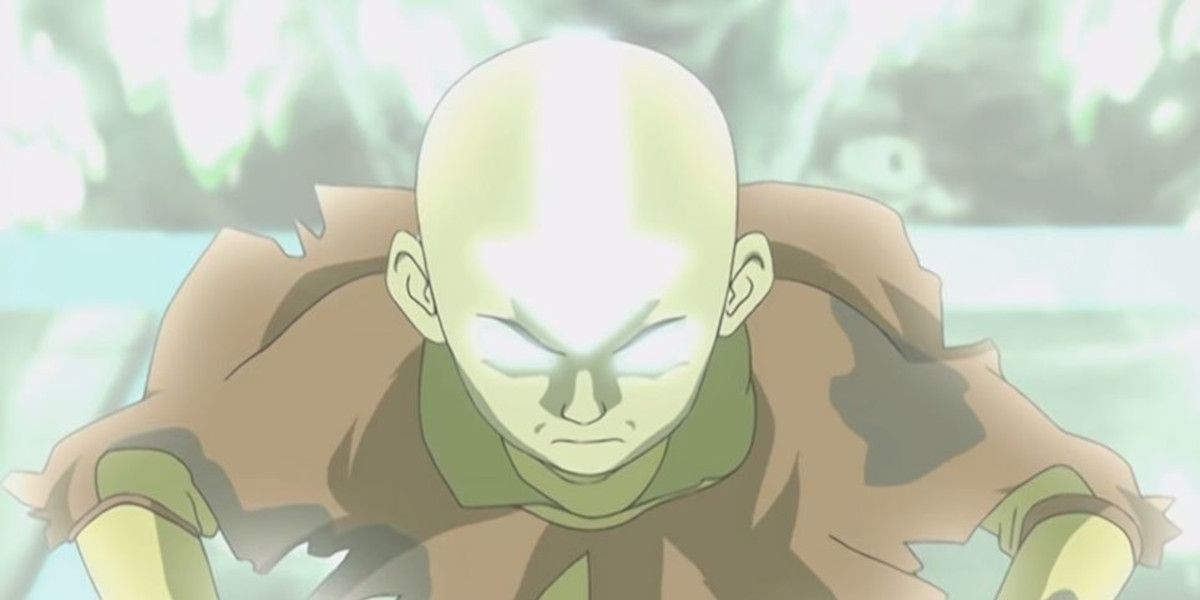 Aang in the avatar state in ATLA