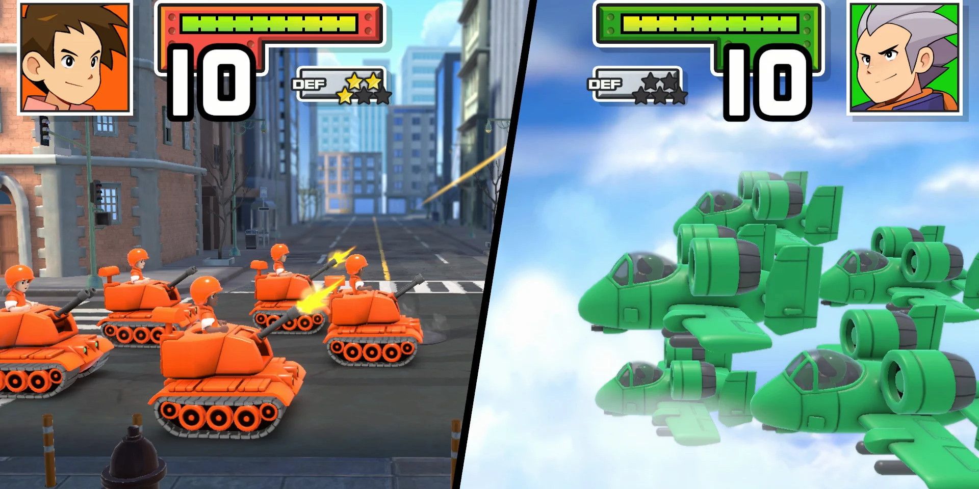Advance Wars Re-Boot Screenshot with orange tanks and green planes.