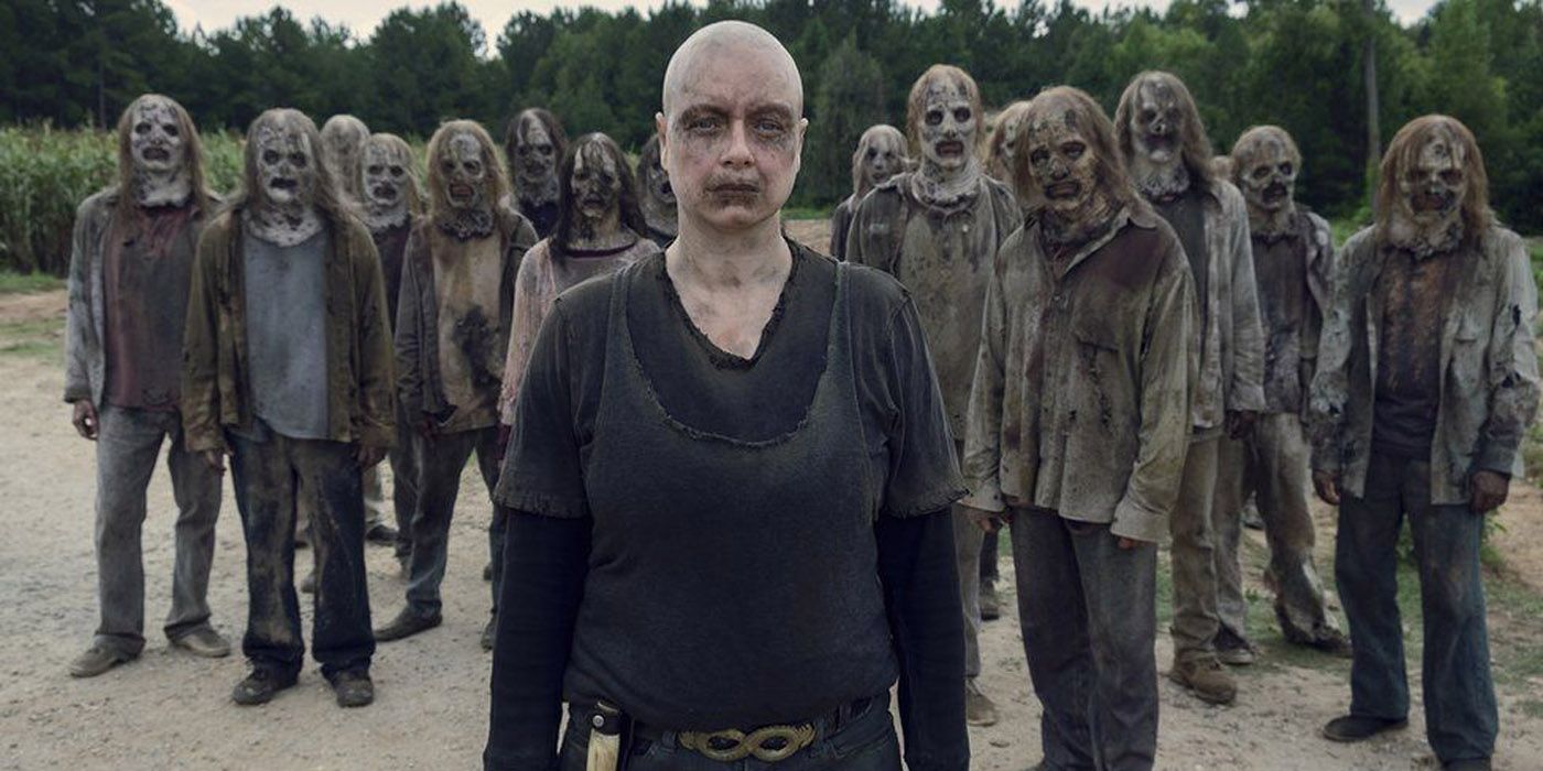Alpha leading the Whisperers in The Walking Dead.