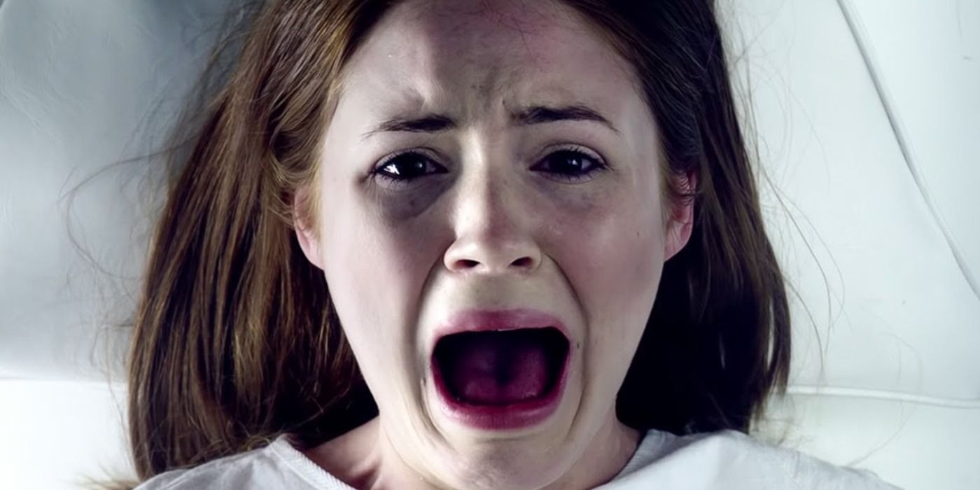 An abducted Amy Pond screaming in Doctor Who.