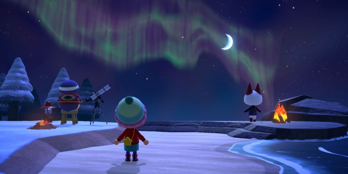 A screenshot of an island at night, showcasing New Horizon's graphical capabilities.