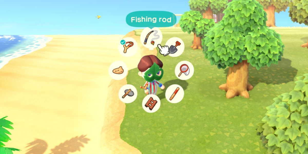 One of Animal Crossing's new quality of life elements, the tool ring.