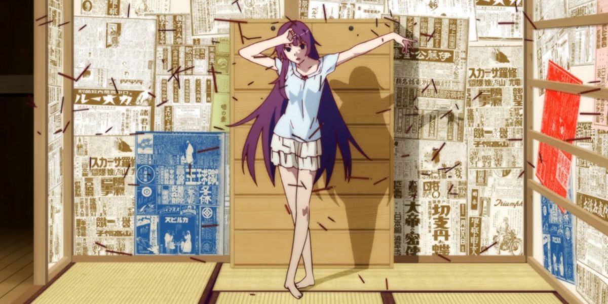 Senjougahara poses in her room, note the cool background.