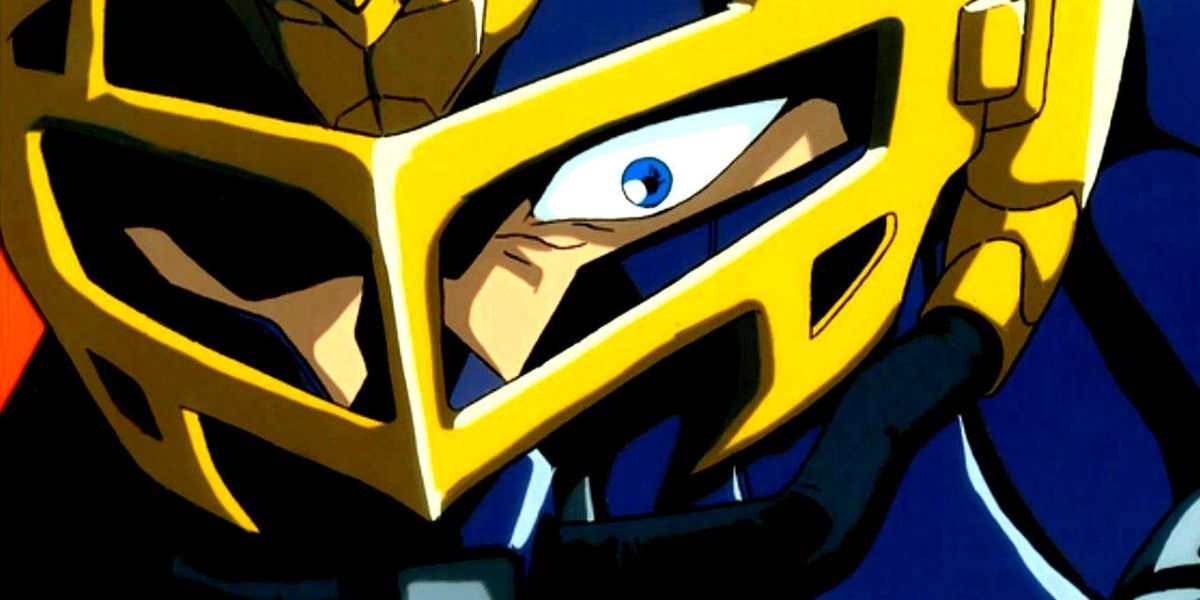 Geist, in full battle armor, making the only face he ever makes in the whole OVA.