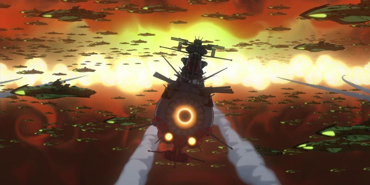 The Yamato emerges from hyperspace to face a fleet alone.
