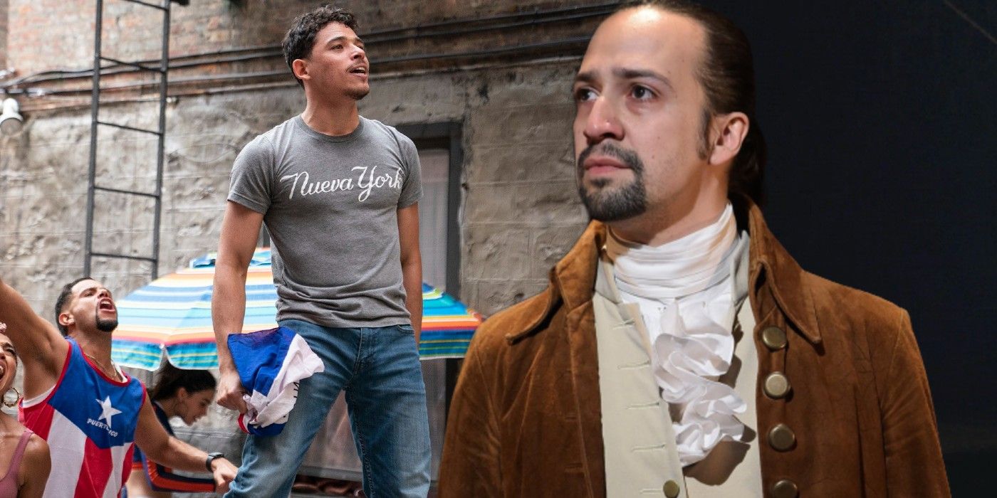 Anthony Ramos in In The Heights and Lin-Manuel Miranda in Hamilton