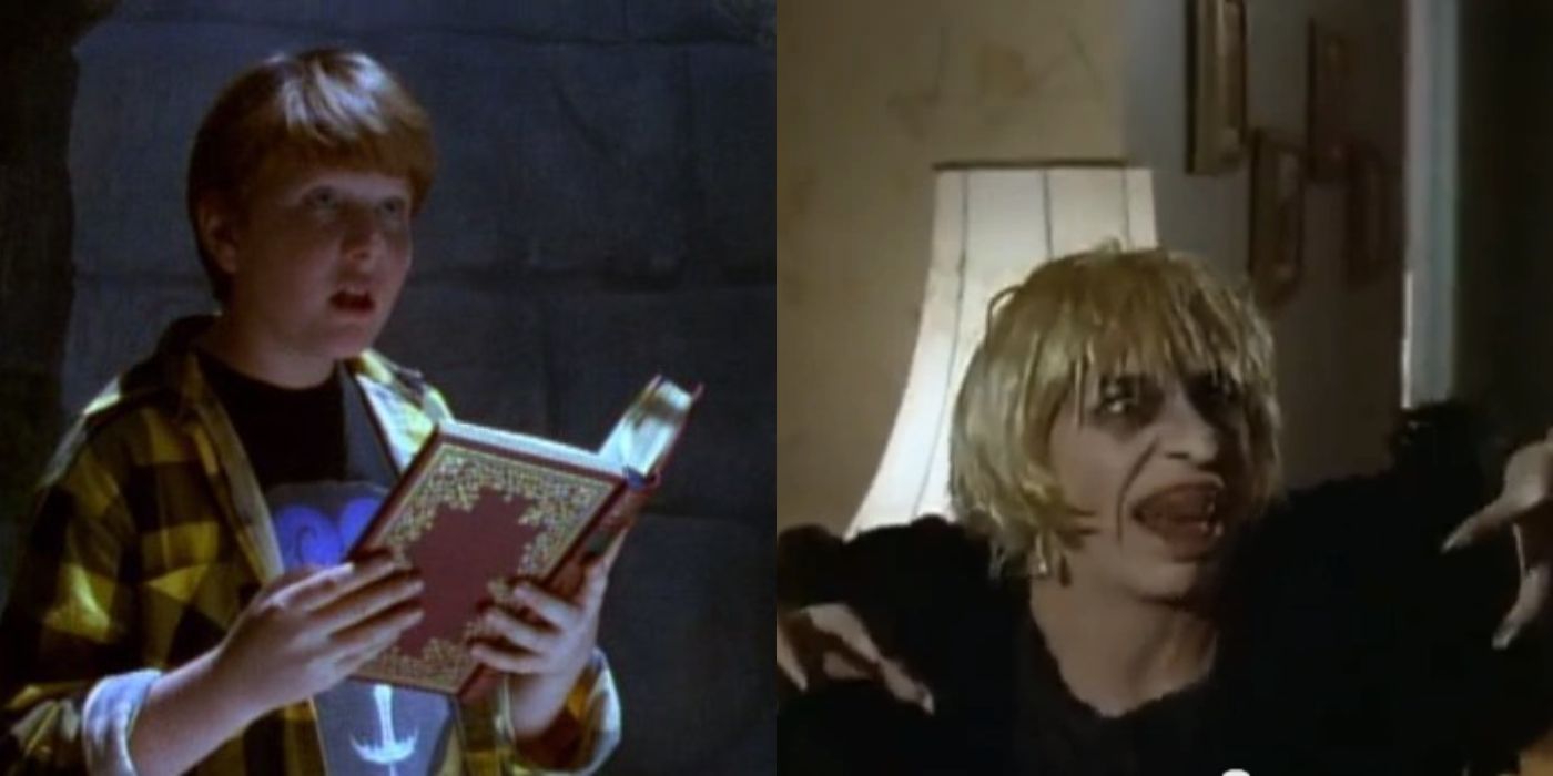 Ricky reading a book and Belinda the witch from The Tale Of The Bookish Babysitter on Are You Afraid Of The Dark