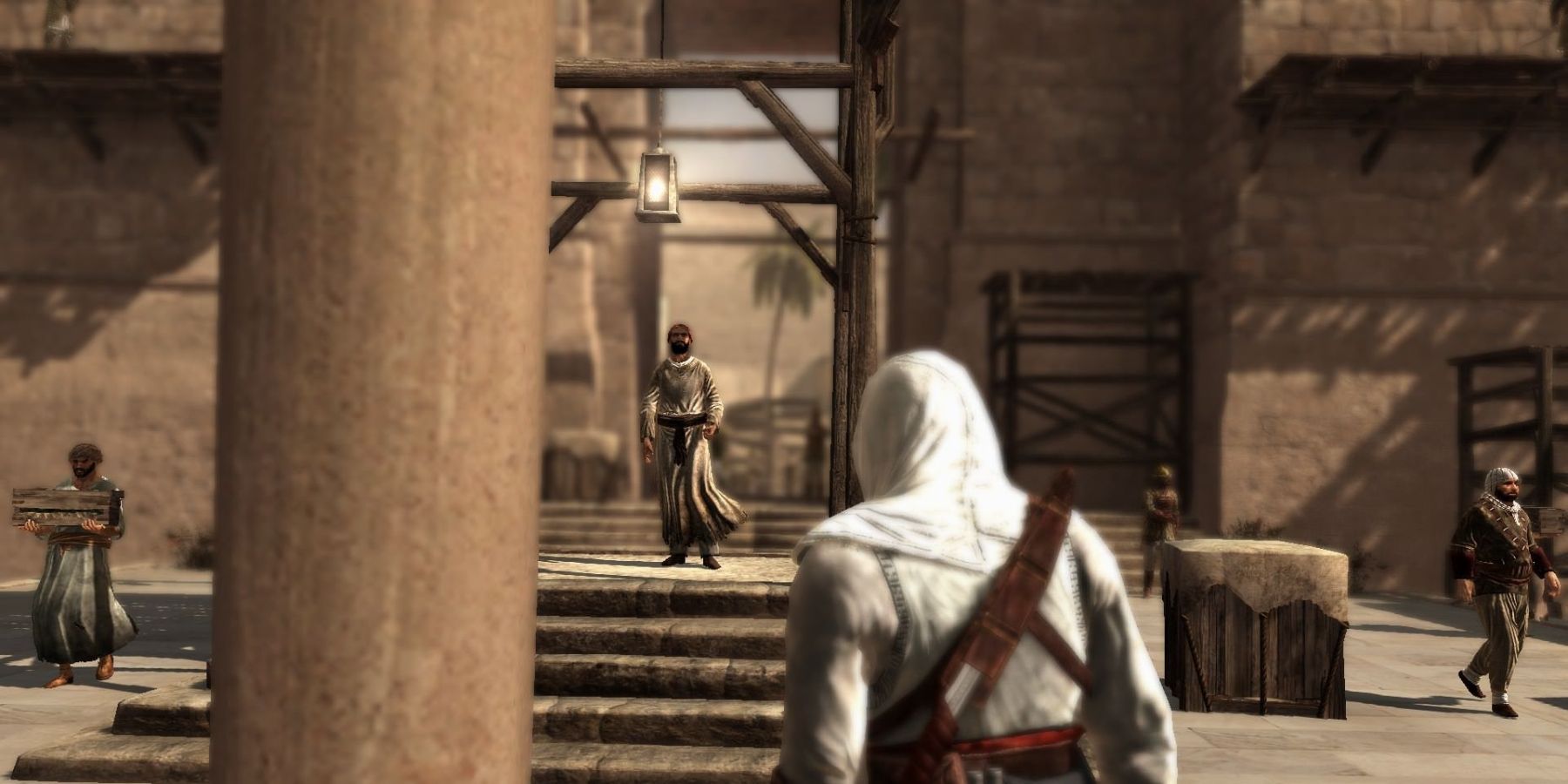Walking through town in Assassin's Creed