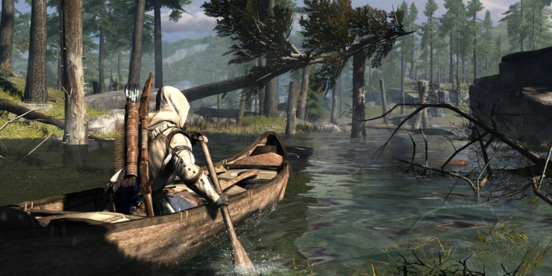 Sailing down the river in Assassin's Creed III